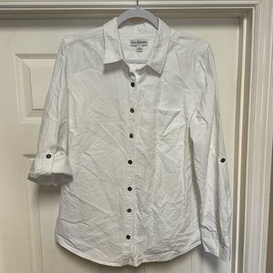 Kim Rogers - Button Down, Roll Sleeve Blouse - L